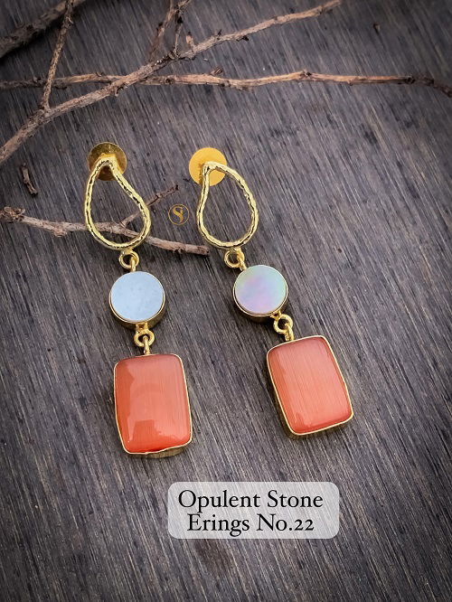 2 Designer Wedding Wear Opulent Stone Earrings Suppliers In India
